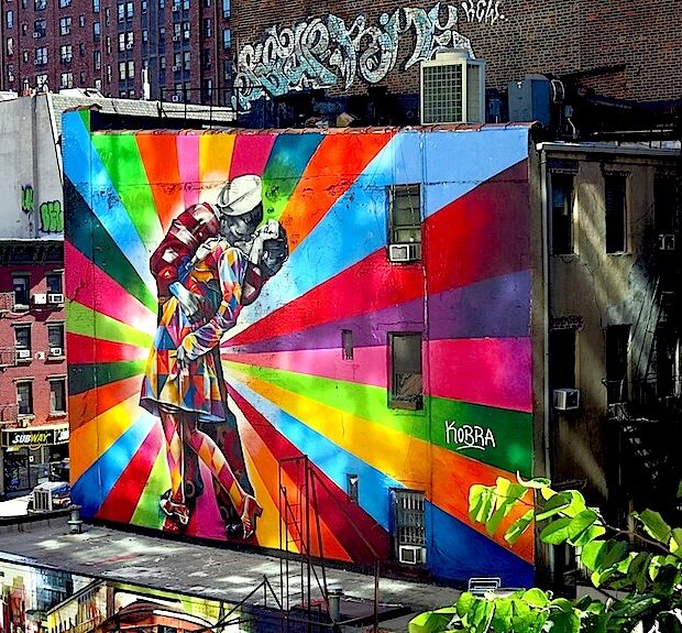 arte do grafite pelas mãos do Kobra em Nova York
