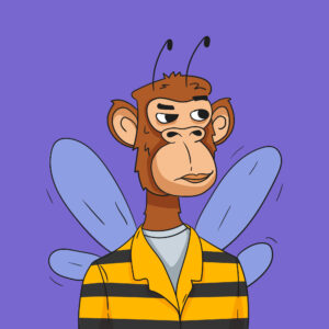 Macaco-fantasiado-de-abelha-ape-nft